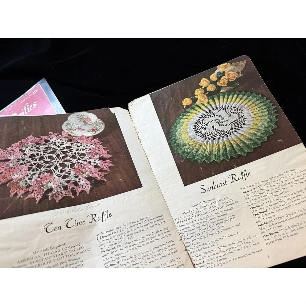 Vintage 50s Crochet Books Lot of 5 Ruffled Doilies Quick Tricks Lace Trends